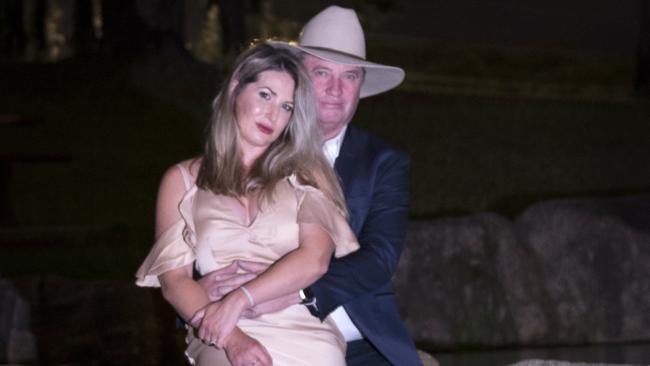 Vikki Campion and Barnaby Joyce celebrate their engagement. Picture: Michael Hull.