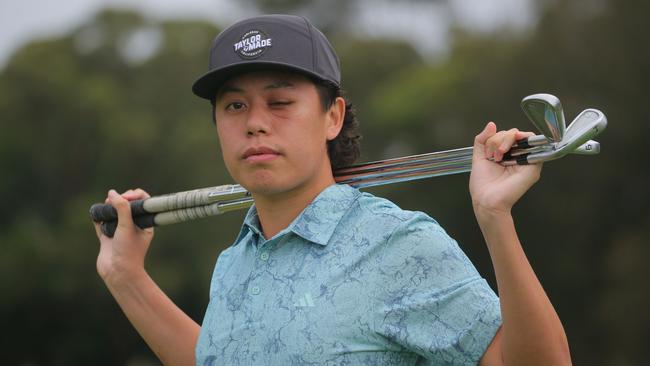 Young Australian golfer Jeff Guan talks for the first time after he was hit by a golf ball in the eye at a Pro Am event in September. Photo: David Tease/Golf NSW.