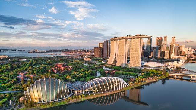 Gardens by the Bay and Marina Bay Sands, Singapore.