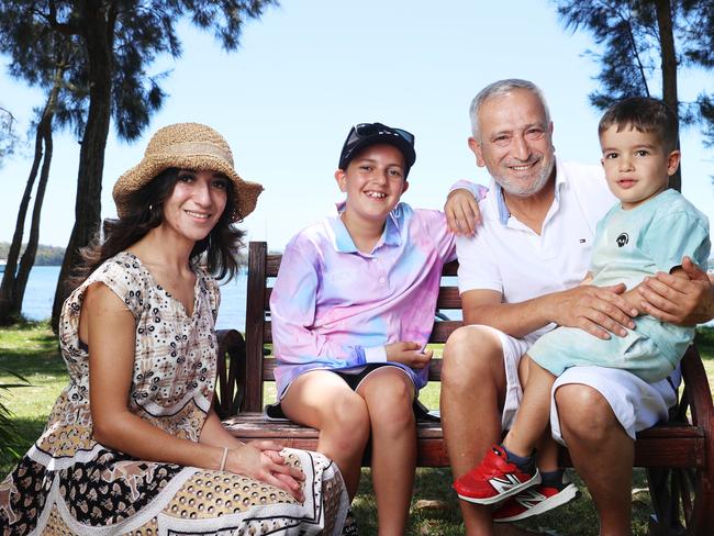 26/12/24: Dr Jamal Rifi with his daughter, Sue and grandkids Lana and Ahmad on holidays on the central coast. Dr Jamal Rifi's enforced exile from his Lebanon home could soon be over after his elder brother, high-ranking Lebanese MP Ashraf, revealed he would file lawsuits against those who colluded to sentence Jamal in 2021 and make a case to the government to revisit his sibling's case. John Feder/The Australian.