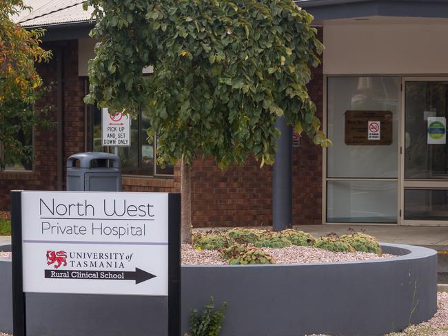 The North West Private Hospital is seen closed in Burnie, Tasmania, Tuesday, April 14, 2020. Health workers in northwest Tasmania, where a coronavirus outbreak has shut two hospitals, attended an 