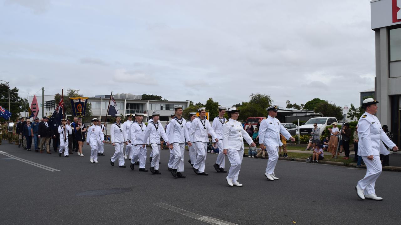 Navy personnel in the Rockhampton ANZAC day march.