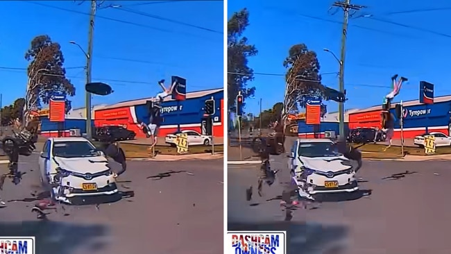 The horrifying clip was captured on a driver's dash cam. Source: DashCamOwnersAustralia/Facebook