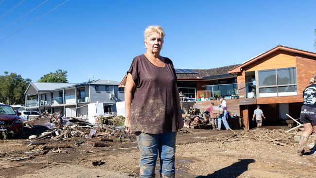 Sue Allport and her family were rescued by helicopter and rescue boats from their property in Taree. Picture Thomas Lisson