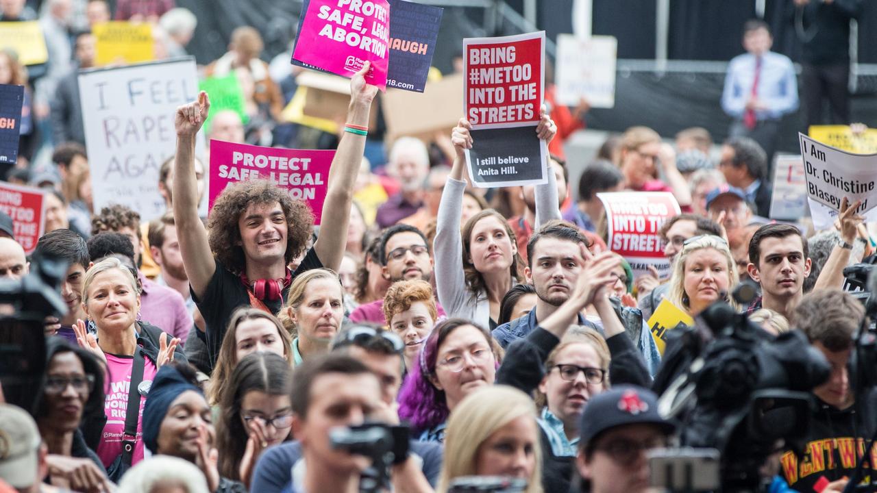 There have been weeks of angry protests across the United States as the White House tries to push on with Brett Kavanaugh's nomination to the Supreme Court. Picture: AFP