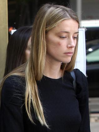 Amber Heard leaving court in LA.