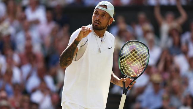 Nick Kyrgios barely slept before his Wimbledon final match against Novak Djokovic. Picture: Getty Images `