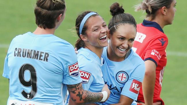 Melbourne City celebrate. (Photo by Michael Dodge/Getty Images)