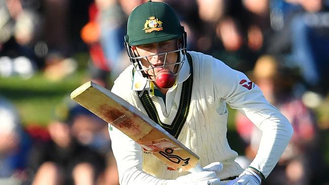 Australia's Marnus Labuschagne bats on day one of the second Test against New Zealand. Picture: AFP