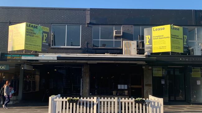 Vacant shops along Acland St in St Kilda.