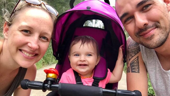 Andrew O'Dwyer with his wife Melissa and baby Charlotte. Picture: Facebook