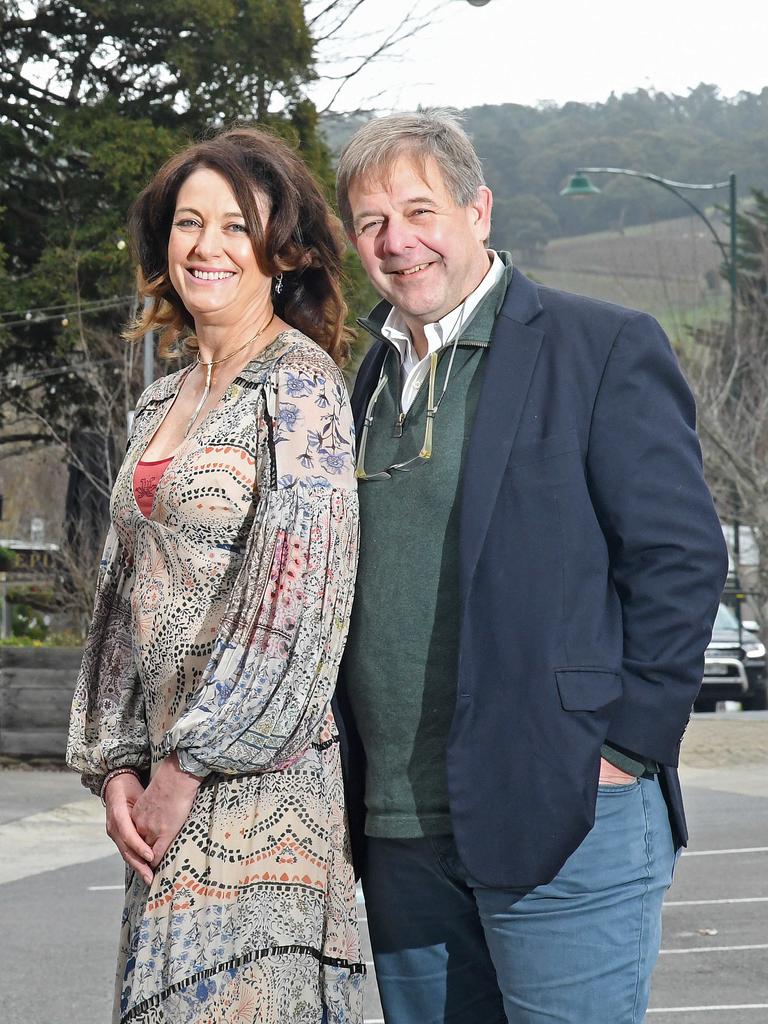 Ed and Julie Peter at the Uraidla Hotel. Picture: Tom Huntley