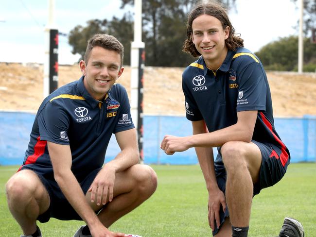 Crows Lachlan Sholl and Will Hamill. Picture: Dean Martin