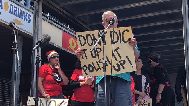 The protest was organised by Friends of the Queen Victoria Market. Picture: Ian Royall.