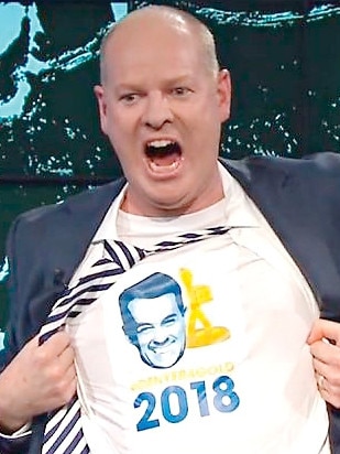 Championing Denyer’s campaign for a Gold Logie on The Weekly with Charlie Pickering in June last year. (Picture: ABC TV)