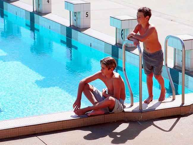 Brothers Rhys and Reagan Campbell-Gillard off to the state swimming titles in 2001. Picture: Darren Edwards