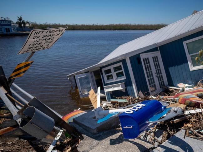 A destroyed house is seen in the aftermath of Hurricane Ian, one of the most powerful storms ever to hit the United States. Picture: AFP