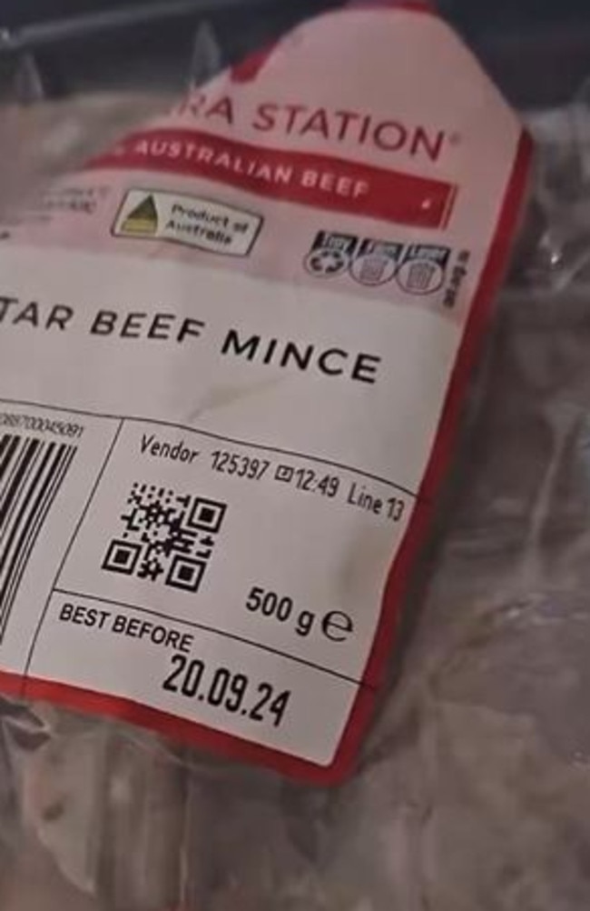 A man purchased 500 grams of mince from Aldi. Picture: X/@clowndownunder