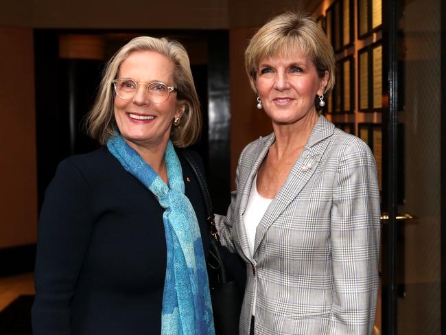 Lucy Turnbull and Liberal deputy leader Julie Bishop held a $2000 a seat Liberal lunch in Perth last month. Picture: Adam Taylor