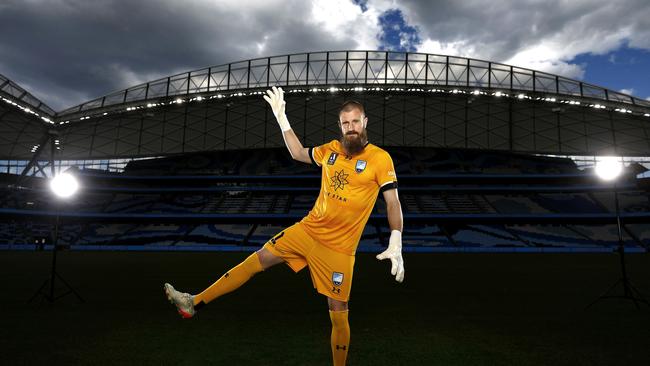 Sydney FC and Socceroos goalkeeper Andrew Redmayne became an instant cult hero after his penalty shootout heroics against Peru. Photo by Phil Hillyard.