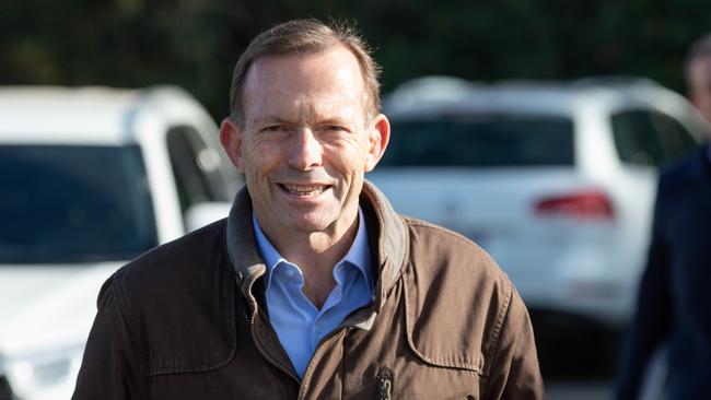 Former Prime Minister Tony Abbott arrives at the vegetable processing plant of Harvest Moon. (Forth)  Must Credit: Grant Wells