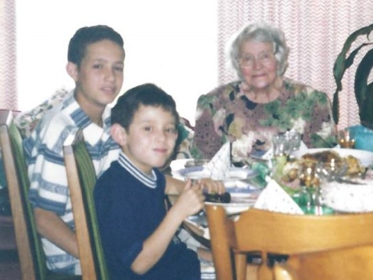 Isabel Smith with her grandsons Stephen and Mark Smith in 1998. Picture: Courtesy of Mark Smith