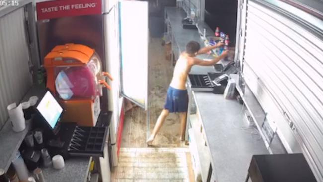 CCTV footage of children allegedly breaking into the Gold Coast Wake Park and stealing drinks and food. Picture: Supplied