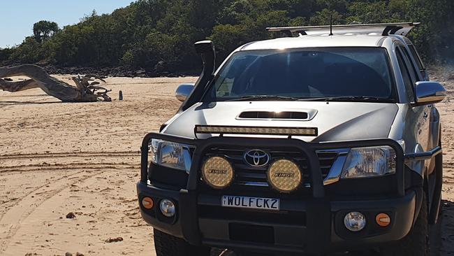 “The plates were originally in a burnt orange Jeep Wrangler like the one wrecked on the movie Wolf Creek 2. Backpackers don’t seem to like the plates much for some reason.” Picture: Ian Stuart