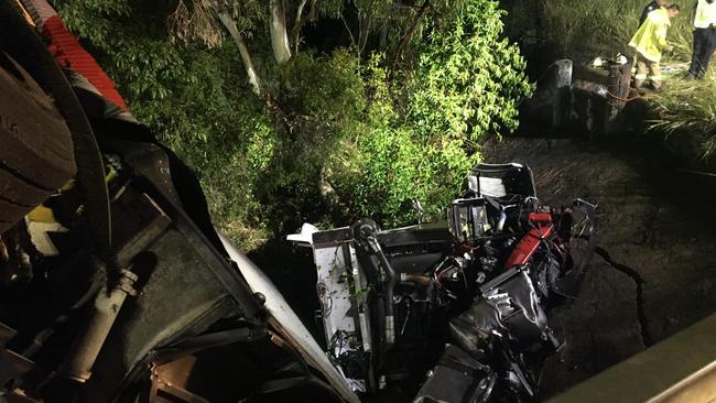 The scene of the overnight crash. Picture: ABC Capricornia