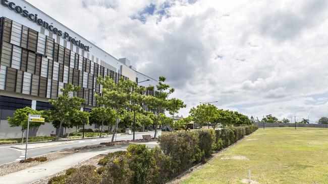 The Ecosciences Precinct at Dutton Park and the vacant land beside it, which has been touted as a potential high school site. Picture: AAP/Richard Walker