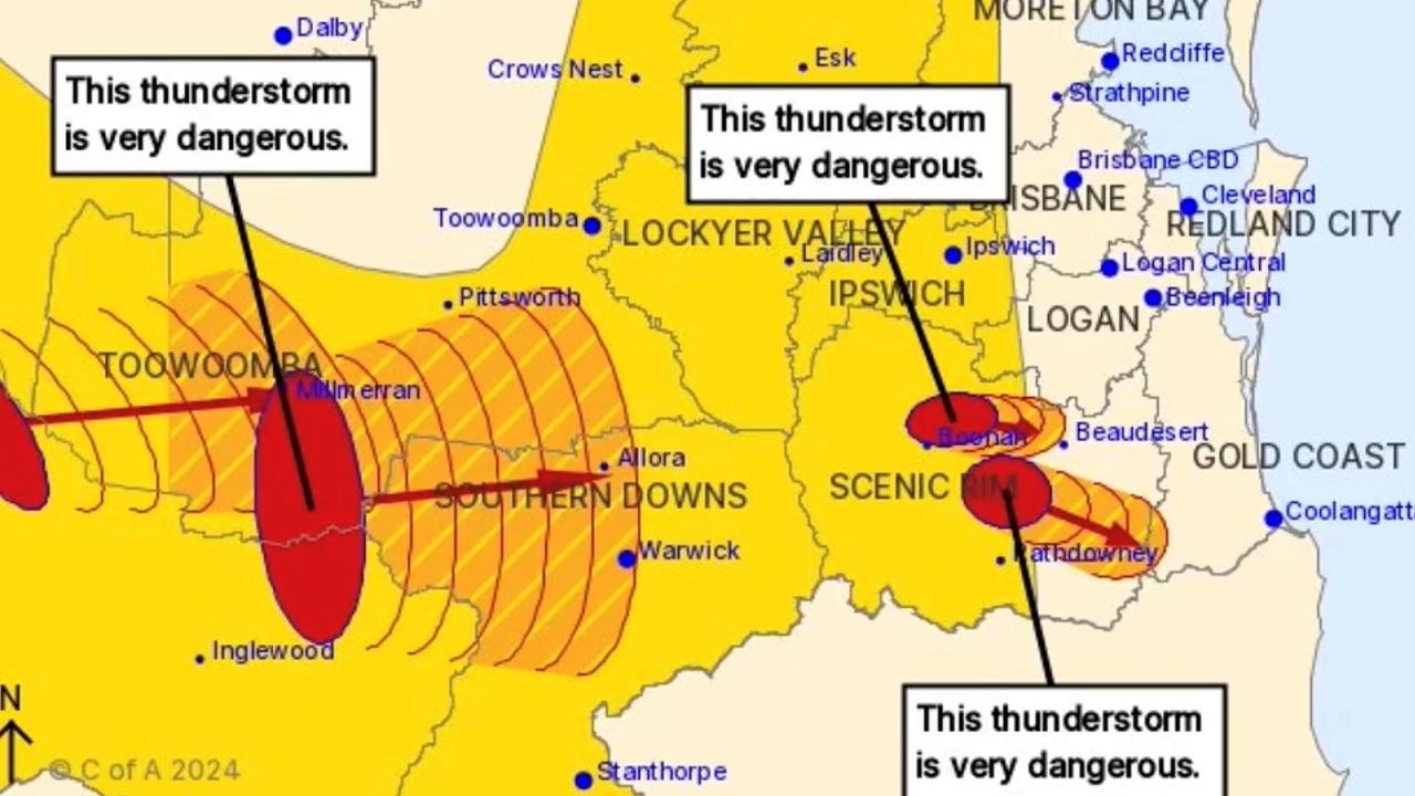 ‘Pretty gnarly’: Hail, storms thumping Qld