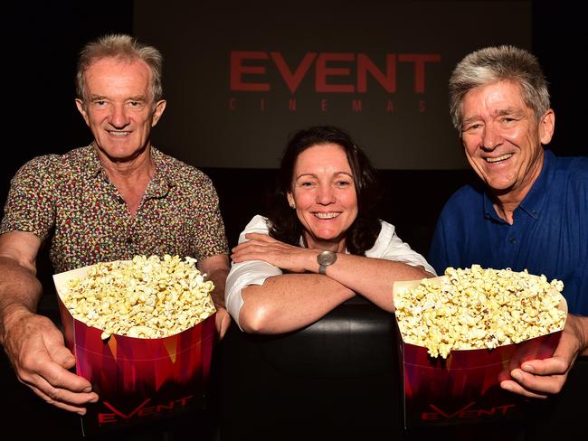 Townsville Cinema Group members Zoltan Szirom, Elizabeth Pegg and Bill Anderson. Picture: Shae Beplate.