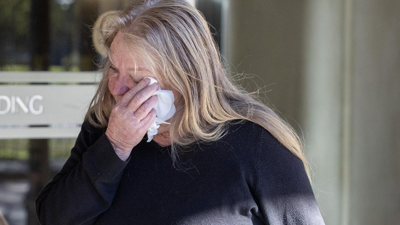 Cheryl Hatchard leaves the District Court after her victim impact statement was read to the court. Picture: NewsWire / Kelly Barnes