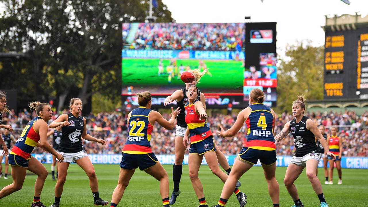 Adelaide and Carlton packed out the Adelaide Oval for the 2019 Grand Final. Picture: Getty Images