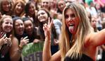 SYDNEY, AUSTRALIA - NOVEMBER 26: Delta Goodrem takes a selfiie with fans at the 28th Annual ARIA Awards 2014 at the Star on November 26, 2014 in Sydney, Australia. (Photo by Ryan Pierse/Getty Images)