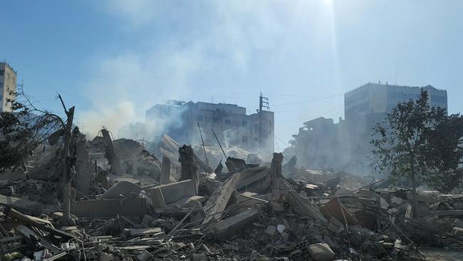 The Israeli air strike also targeted the marketplace ofNabatiyeh. Picture: AFP.