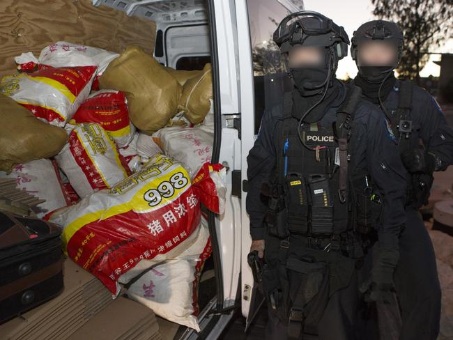 The drugs smuggled into Australia from a “mothership” in international waters.,