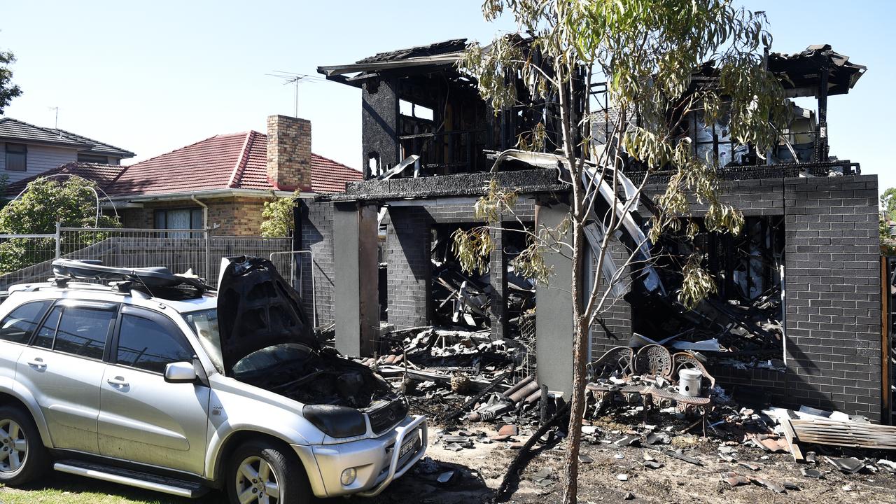 The two-storey home at Pascoe Vale was completely destroyed. Picture: Andrew Henshaw/NCA NewsWire