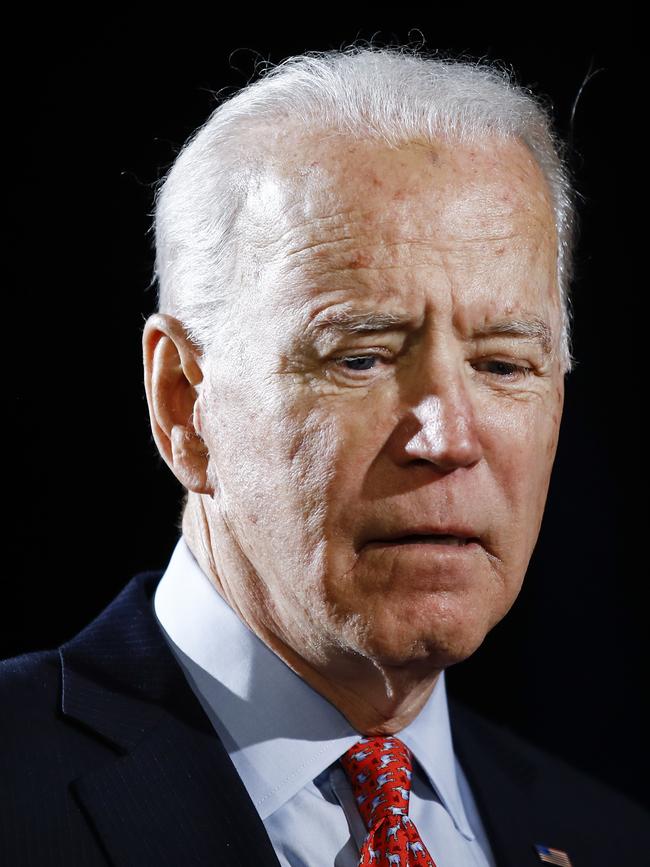 Democratic presidential candidate former vice president Joe Biden. Picture: AP Photo/Matt Rourke