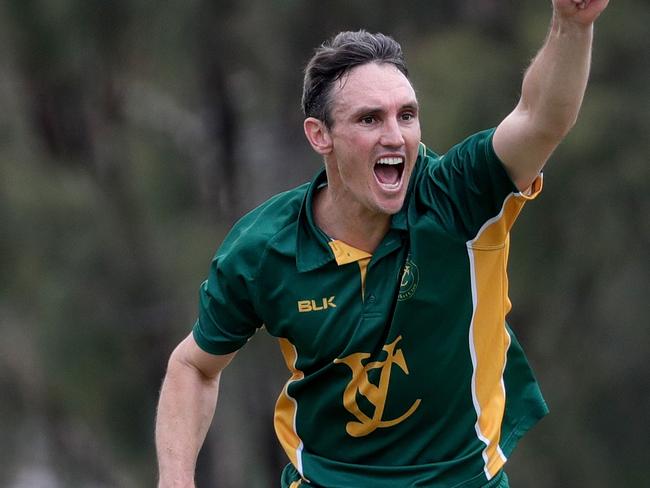 Will Sheridan of Yarraville bowling during the VTCA cricket match between Strathmore and Yarraville Club played at Lebanon Reserve Strathmore on Saturday 8th December, 2018.