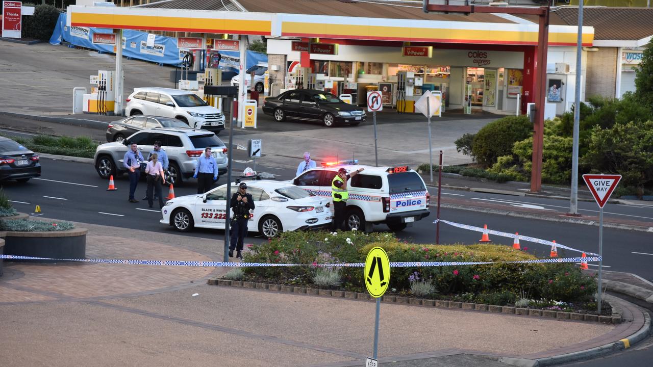 The crime scene at Grand Central Toowoomba after a 75-year-old was critically injured during an alleged robbery on February 6, 2023. Picture: Peta McEachern