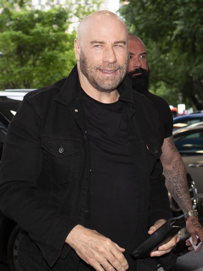 Actor John Travolta arrives in the CBD. Picture: AAP/Emma Brasier