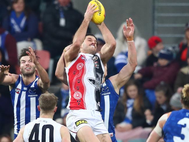 Josh Bruce provided a great target for the Saints. Pic: Getty Images