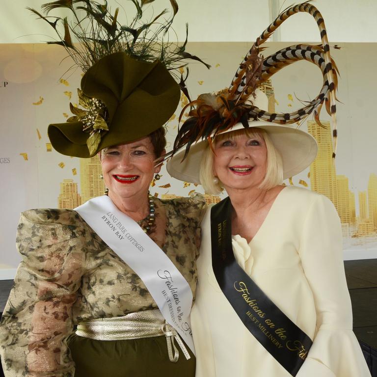 Glenda Newick and Dale Olsson at the Gold Coast Cup at Gold Coast Turf Club, Bundall on Saturday, May 7. Picture: Regina King