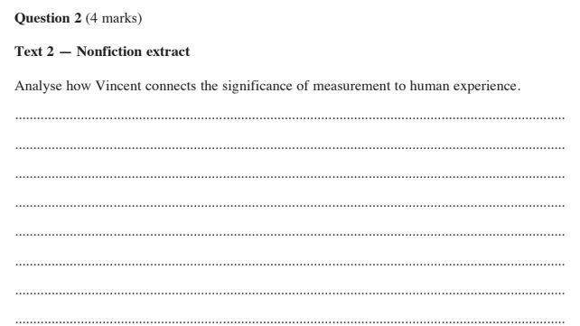 How English Advanced (and Standard) students were asked to respond to an extract from James Vincent's book Beyond Measure.