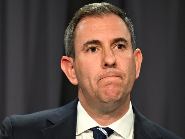 Australian Treasurer Jim Chalmers speaks to the media during a press conference at Parliament House in Canberra, Wednesday, September 4, 2024. (AAP Image/Lukas Coch) NO ARCHIVING