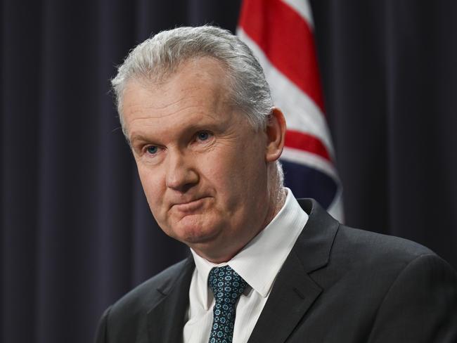 CANBERRA, Australia - NewsWire Photos - July 17, 2024: Employment and Workplace Relations Minister, Tony Burke holds a press conference at Parliament House in Canberra. Picture: NewsWire / Martin Ollman