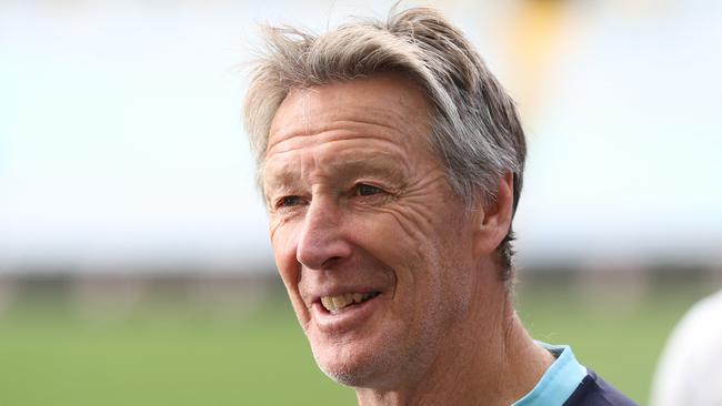 OCTOBER 5, 2024: Melbourne Storm coach Craig Bellamy speaks to media after the Melbourne Storm Captain's Run at Accor Stadium, Sydney Olympic Park. Picture: Damian Shaw
