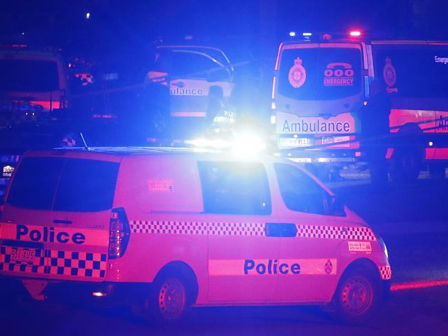 Emergency services pictured at a police shooting in Upper Mt Gravatt, Brisbane 5th of August 2020.  (Image/Josh Woning)