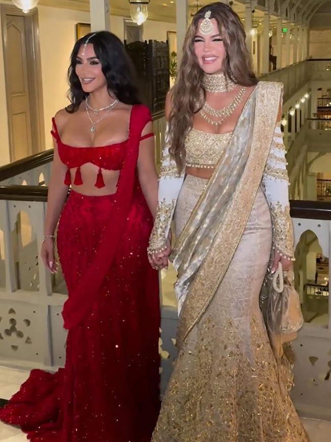 Kim Kardashian and Khloe Kardashian ahead of the ceremony. Picture: Instagram